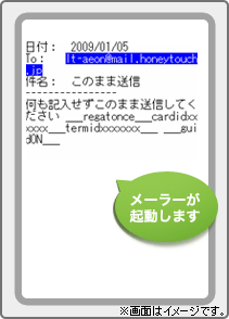 メーラーが起動します　