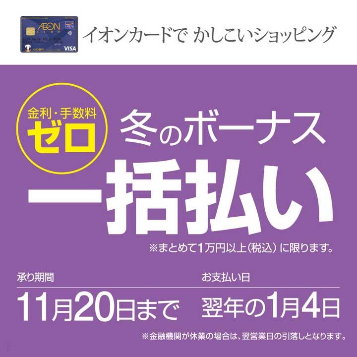 【金利・手数料ゼロ】冬のボーナス一括払い