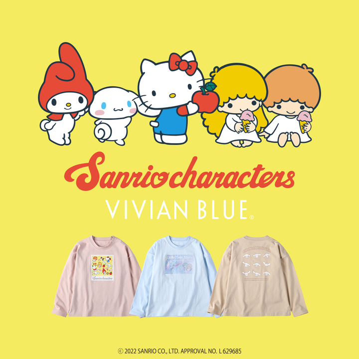 大人気キャラクターサンリオとコラボ！キッズブランド『VIVIAN BLUE』から、コラボロングTシャツが登場