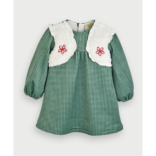 ラブミーレイヤードチェック長袖ワンピース