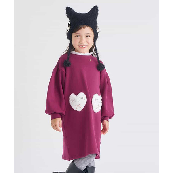 裏シャギーハートポケットワンピース