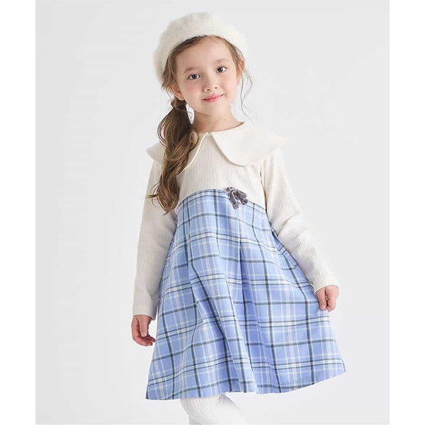 【リンク】ケープカラーチェックワンピース