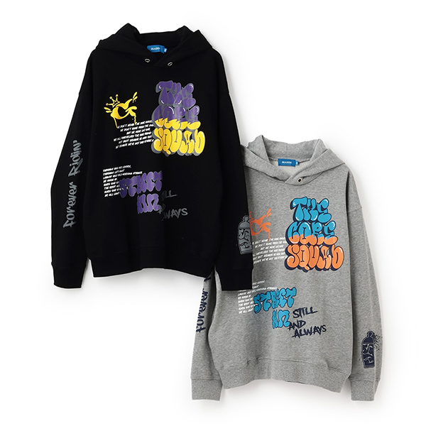 【毛玉になりにくい】ランダムプリントビッグパーカー